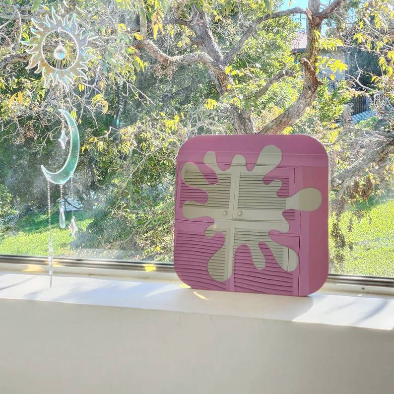 The Pink Modern Splat Mirror Wall Decor