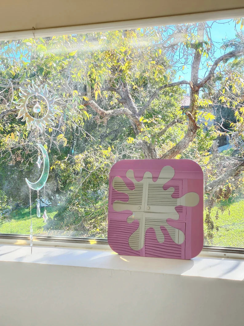 The Pink Modern Splat Mirror Wall Decor