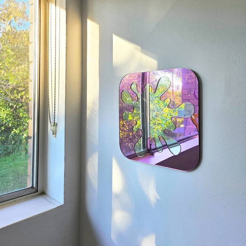 The Pink Modern Splat Mirror Wall Decor