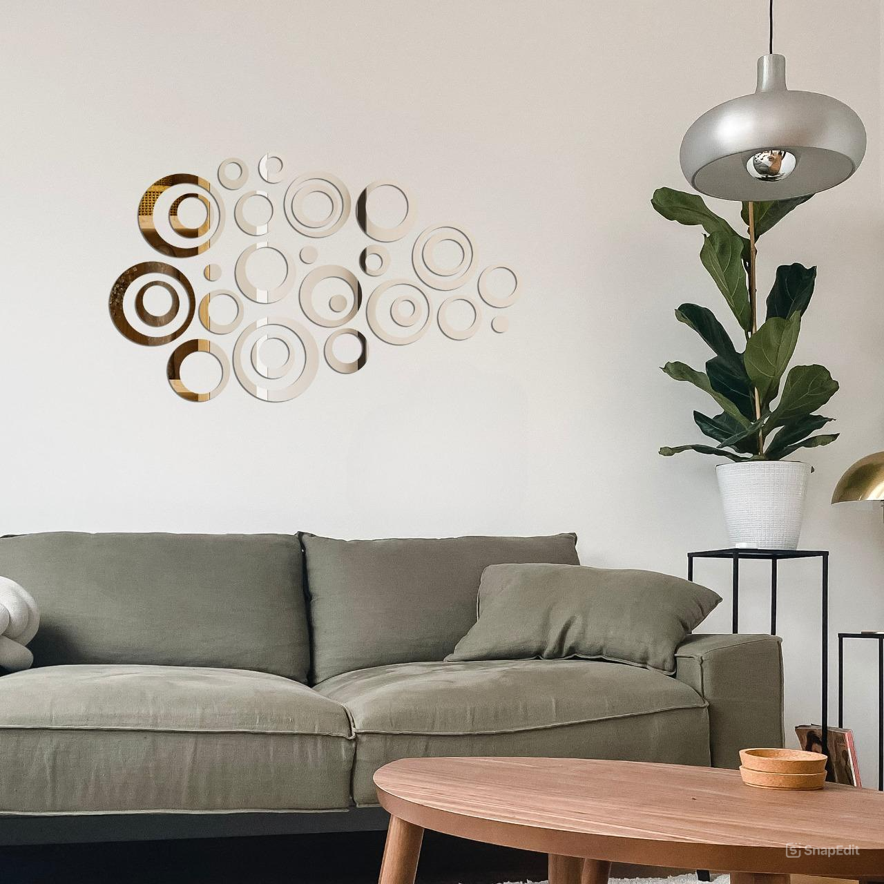 Acrylic Circle Ring Mirror Wall Decor
