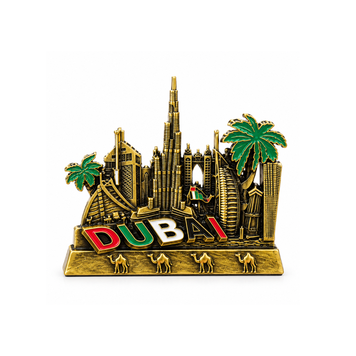 Metal Dubai city skyline