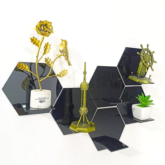 Acrylic Hexagon Shelves Wall Decor