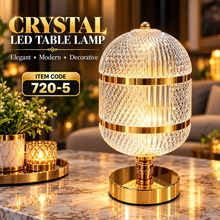 Crystal LED Table Lamp  Gold Capsule