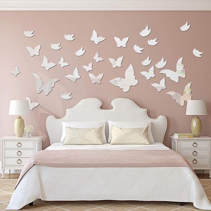 Acrylic Mirror Butterfly Wall Decals