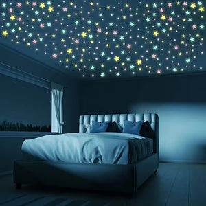 Bedroom with star-shaped ceiling lights