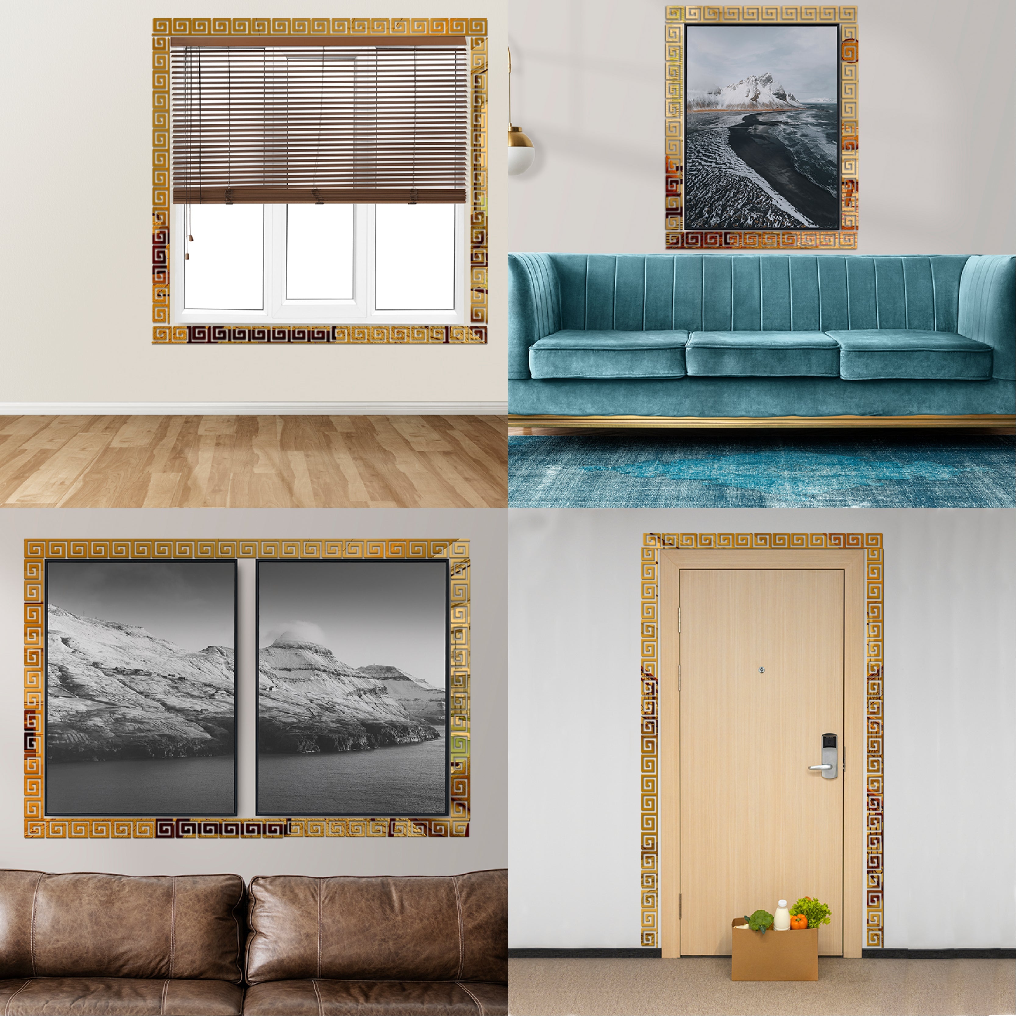 Border Greek Mirror Wall Sticker