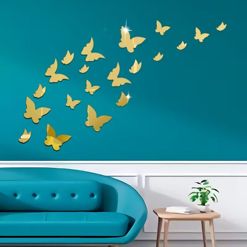 Acrylic Mirror Butterfly Wall Decals