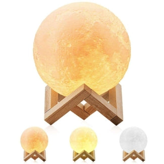 Led Moon Lamp Night Light 3D - Small Decorative Night Light for Home and Office