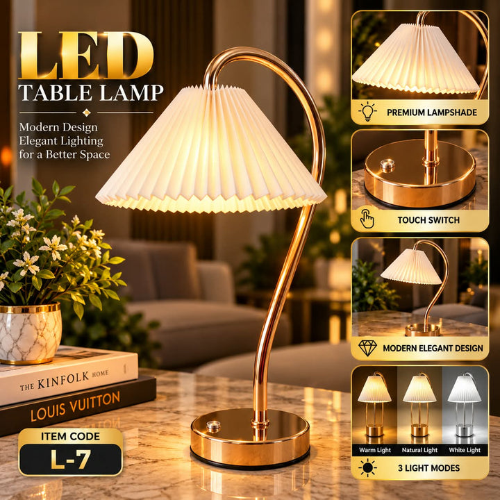 Modern Gold LED Table Lamp