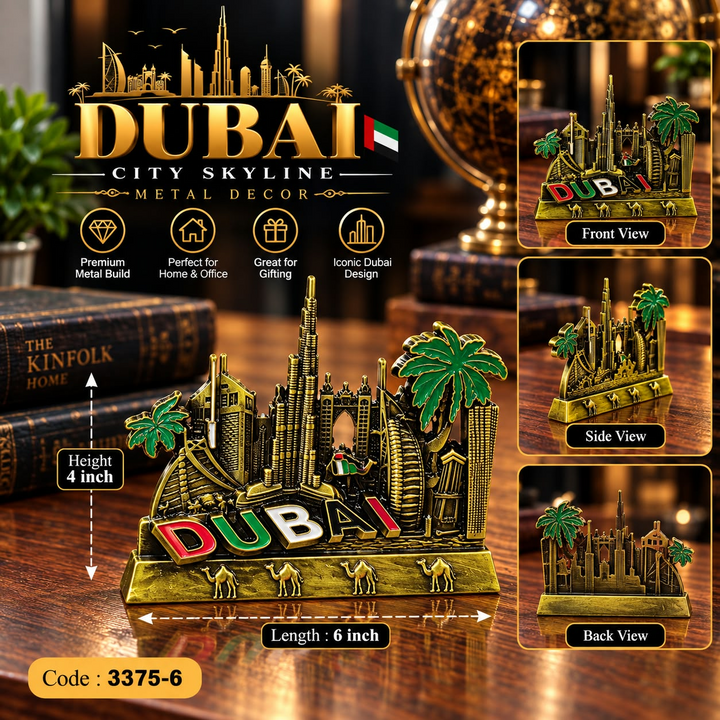 Metal Dubai city skyline