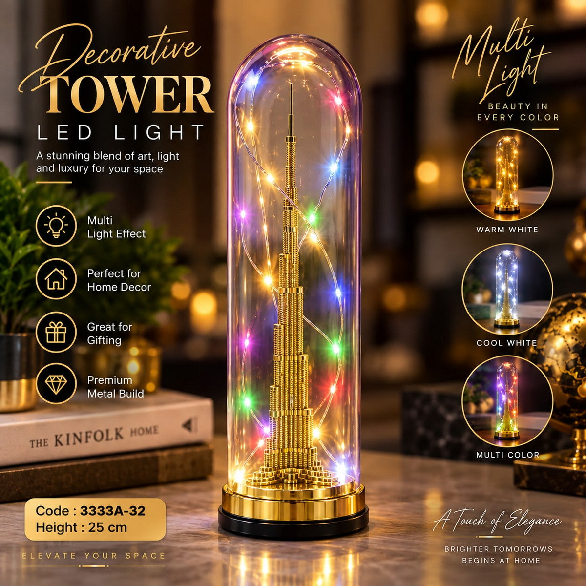 Decorative BURJ-KHALIFA tower LED light