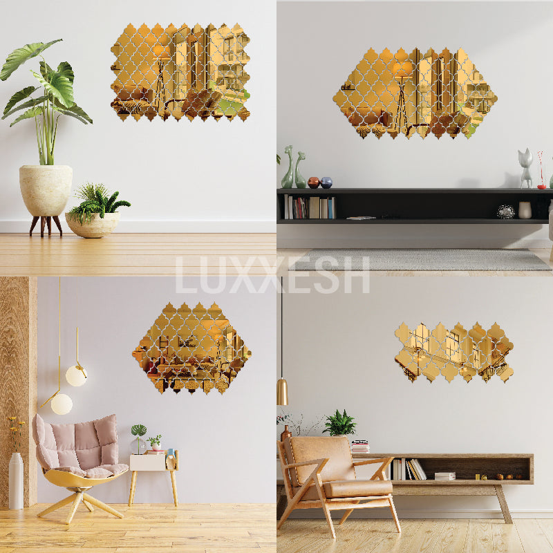 Acrylic Diamond Border Mirror Wall Decor