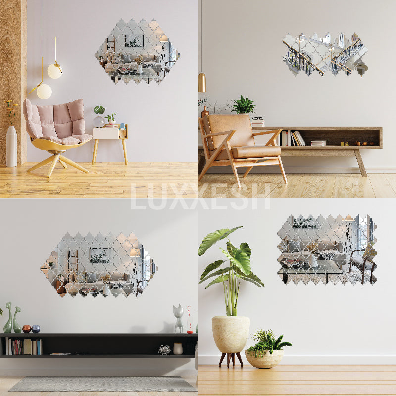 Acrylic Diamond Border Mirror Wall Decor