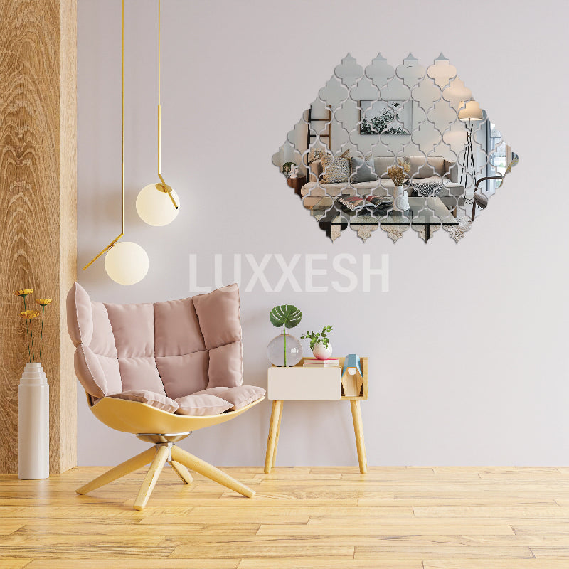 Acrylic Diamond Border Mirror Wall Decor