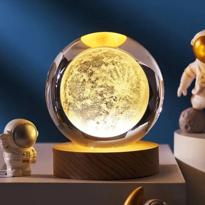 3D planet crystal Ball Lamp