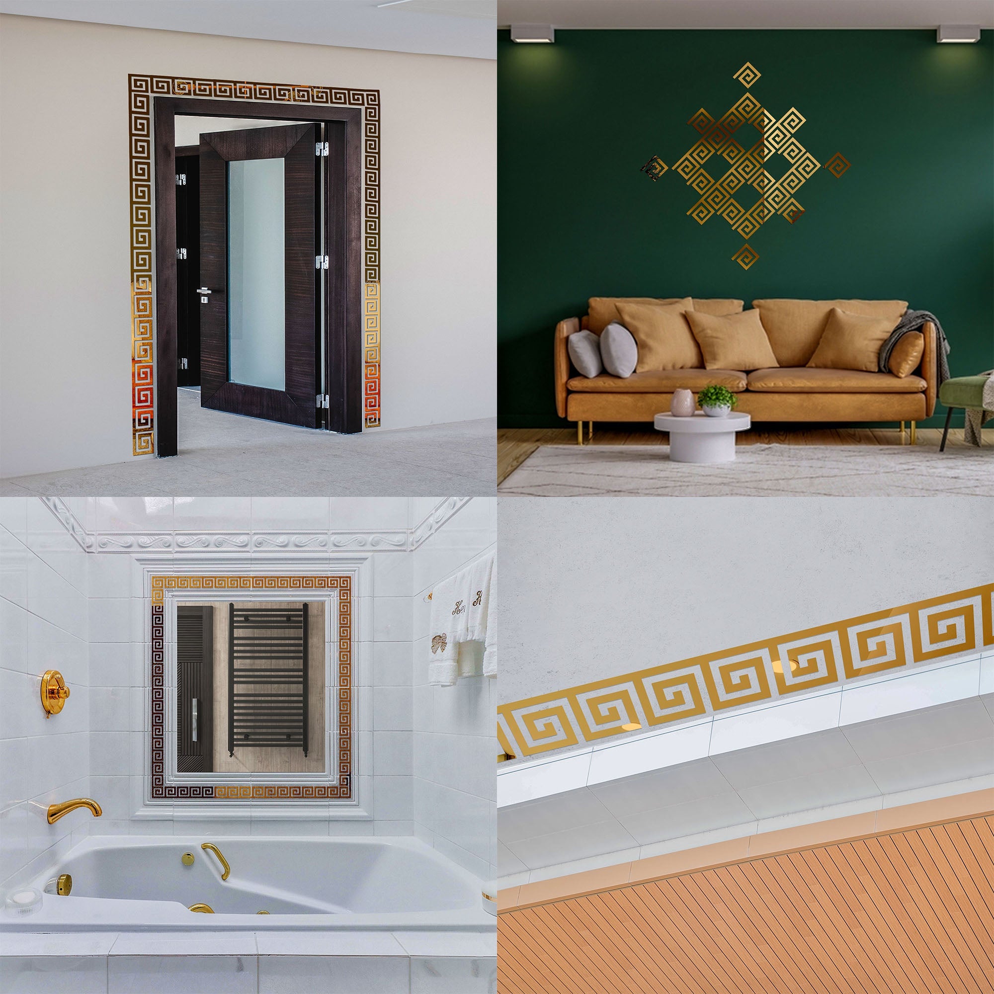 Border Greek Mirror Wall Sticker