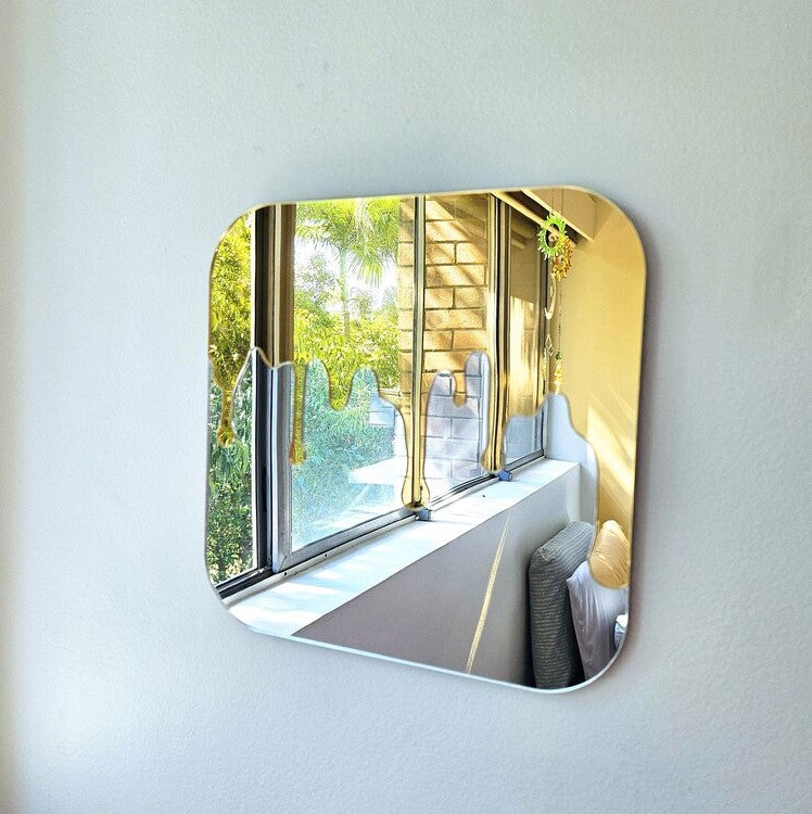 Modern Gold Drip Mirror Wall & Home Decor