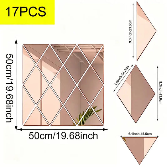 3D Ploygon Acrylic Mirror Wall Sticker