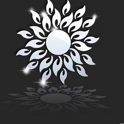 25pcs Silver & Golden Sunflower Acrylic Mirror Wall Stickers