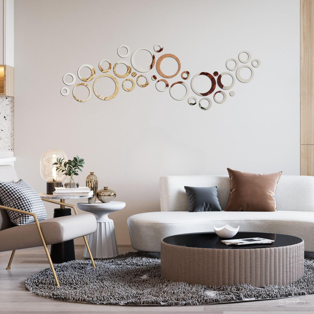 Acrylic Circle Ring Mirror Wall Decor