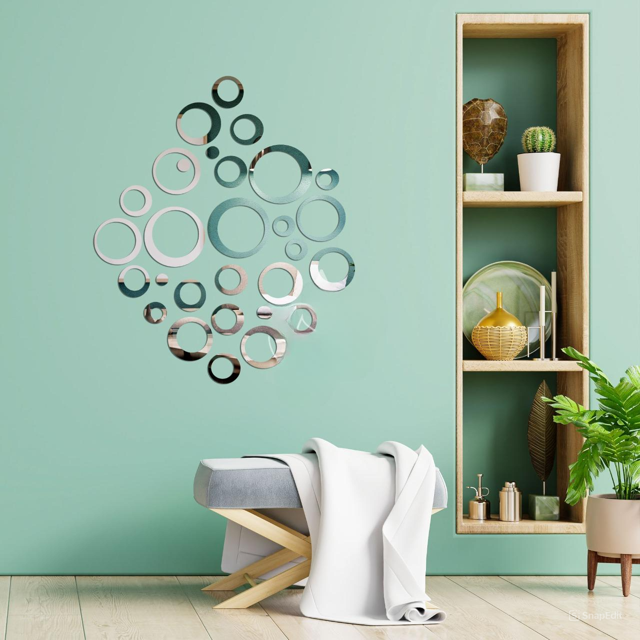 Acrylic Circle Ring Mirror Wall Decor
