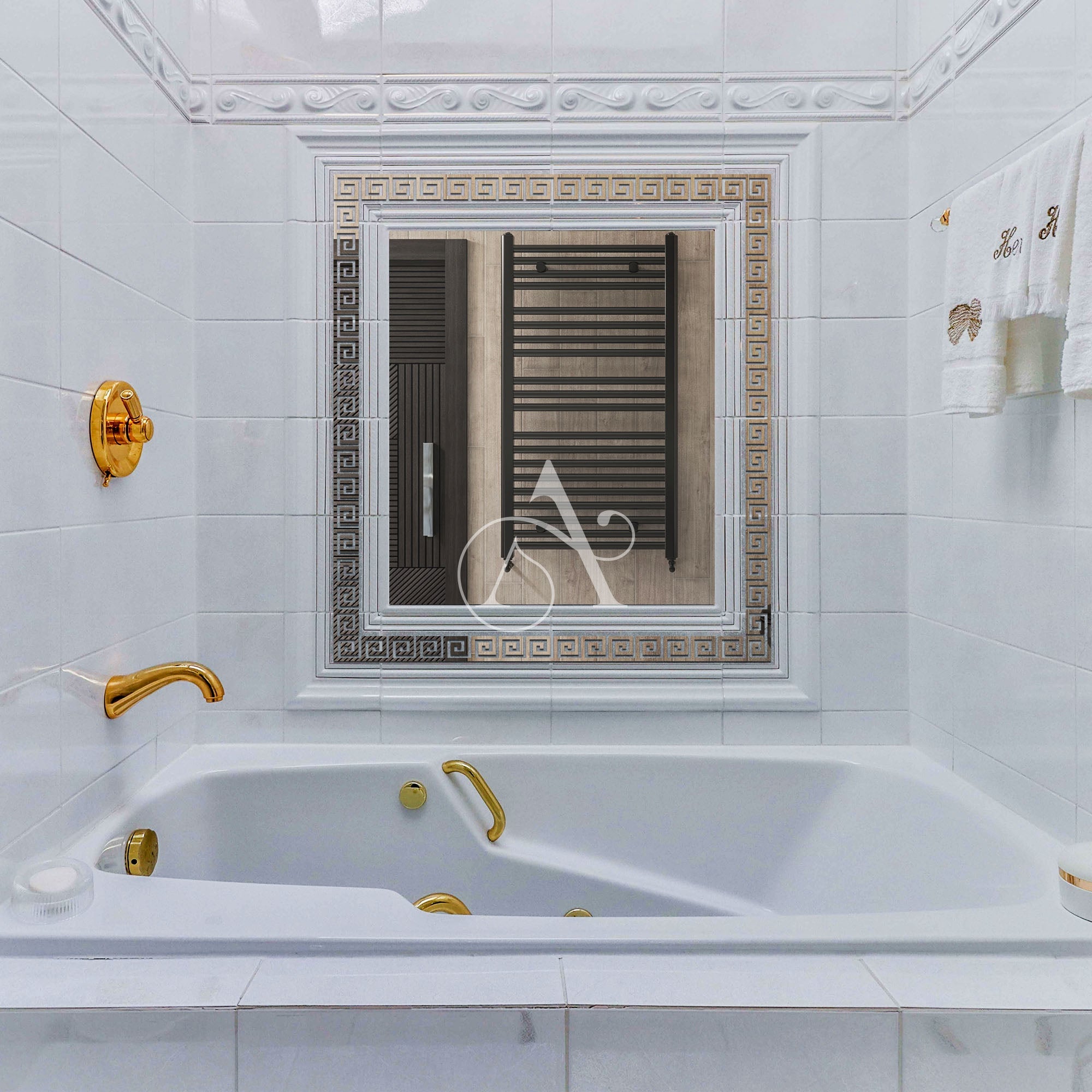 Border Greek Mirror Wall Sticker